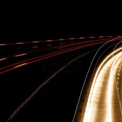Headlight Streaks On Motorway